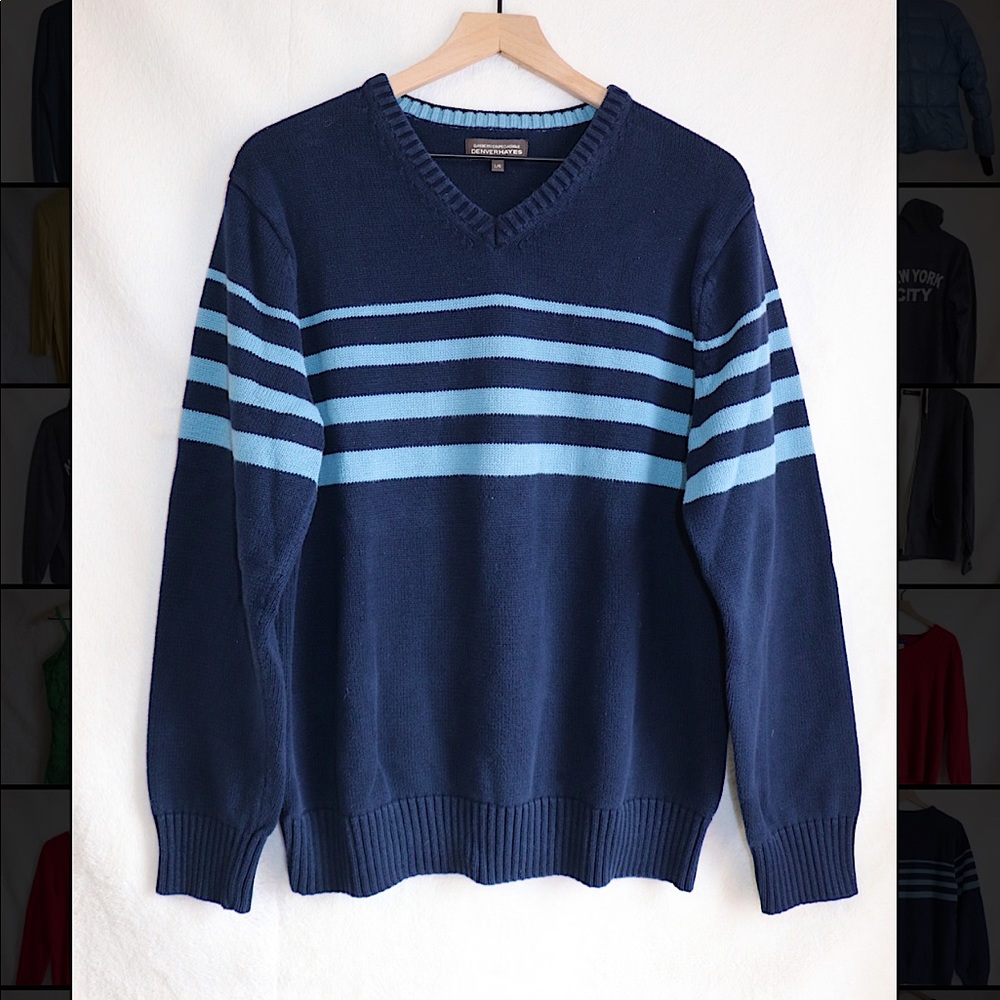 Oversized striped navy sweater
